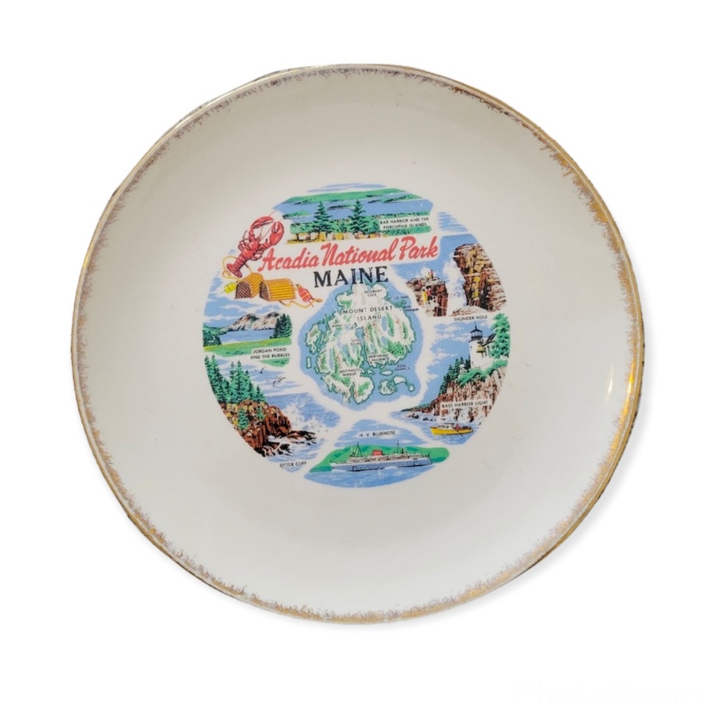 Acadia National Park Maine state plate collectible antique vintage landmark